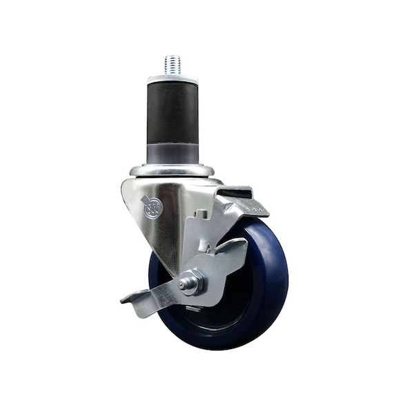 3.5'' Solid Poly Swivel 1-5/8'' Expanding Stem Caster with Brake